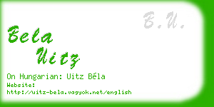 bela uitz business card
